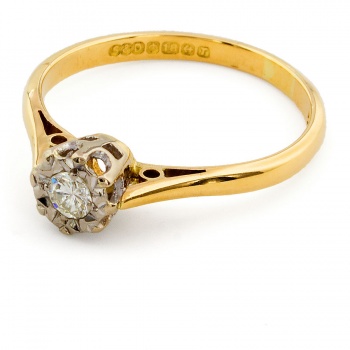 18ct gold Diamond Solitaire Ring size M